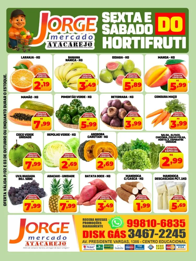Ofertas desta “Sexta-feira” no Jorge Mercado Atacarejo