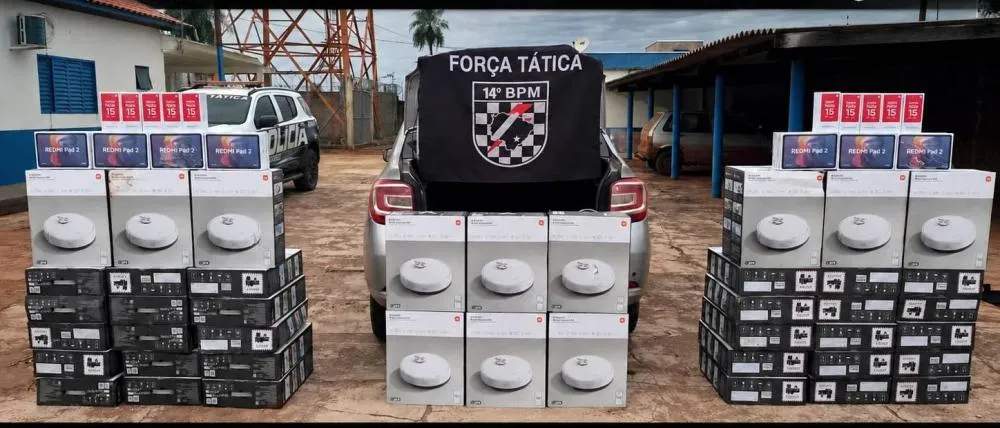 Força Tática apreende eletrônicos avaliados em R$ 150 mil na MS-274 no distrito de Porto Vilma