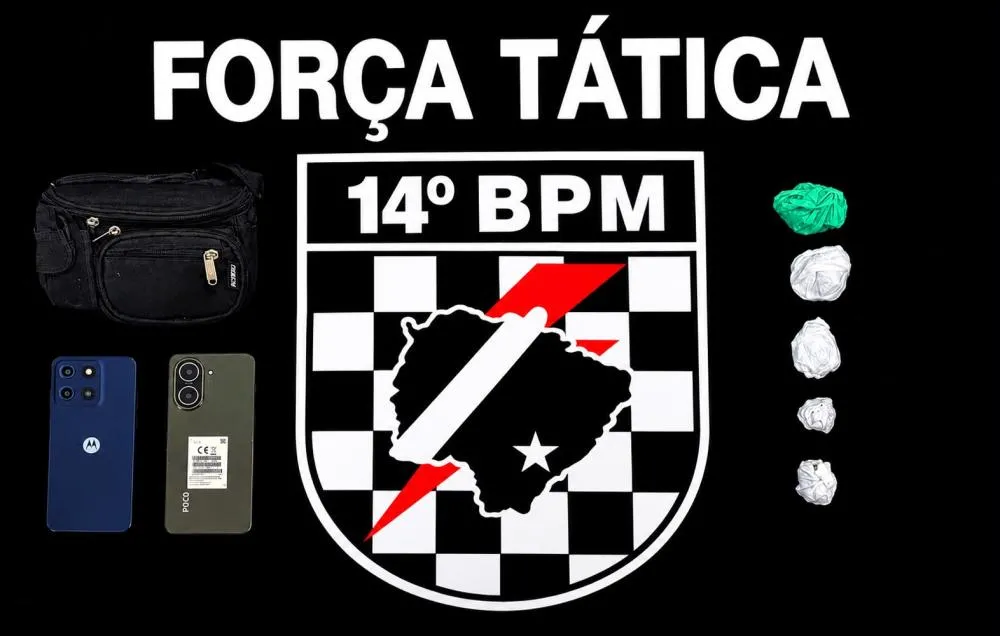 Homem é preso por tráfico de drogas e adolescente de 14 anos é apreendido em Fátima do Sul